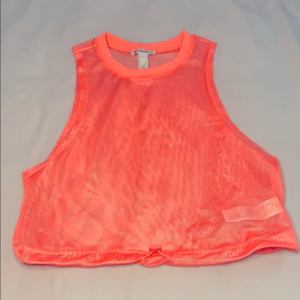 Forever 21 Neon Pink Mesh Tank Top